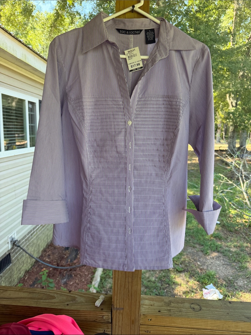 Lavender Pinstripe Men's Button-Down Shirt